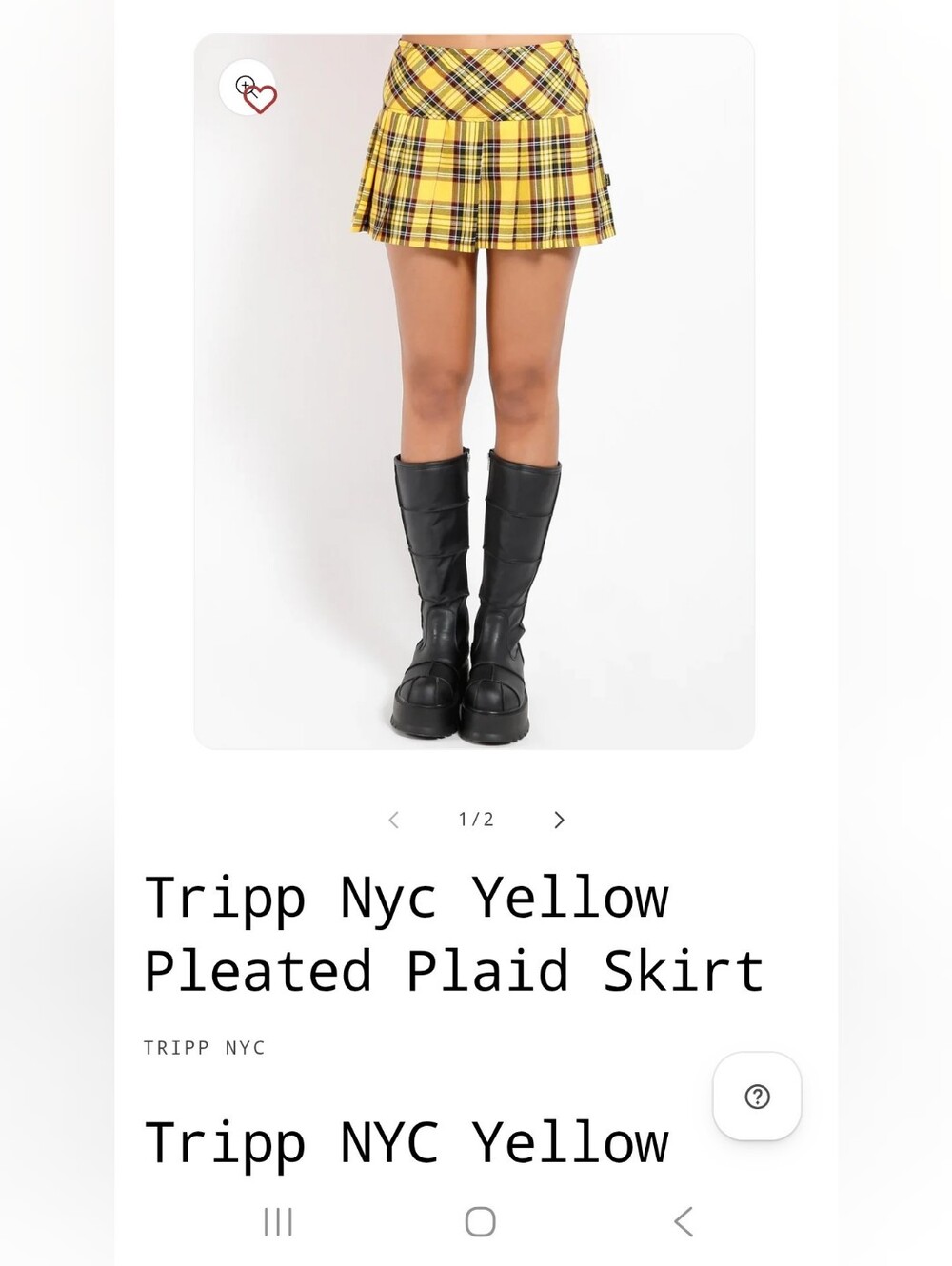 Plus Size XXL Yellow Plaid Tripp Skirt